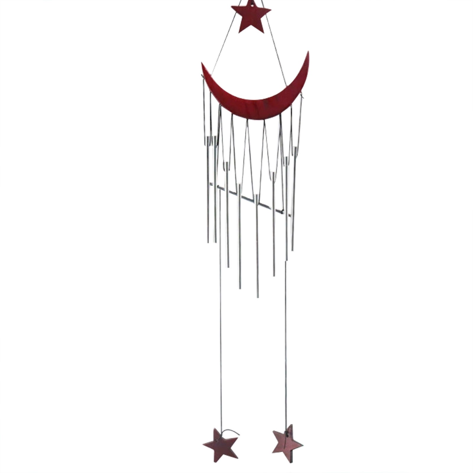 thumbnail image 2 of Campana De Viento Con Forma De Estrella Y Luna Hecha A Mano, Adorno Musical De Metal Y Madera Para Colgar En Interiores, Ideal Para El Jardín De Casa., 2 of 2
